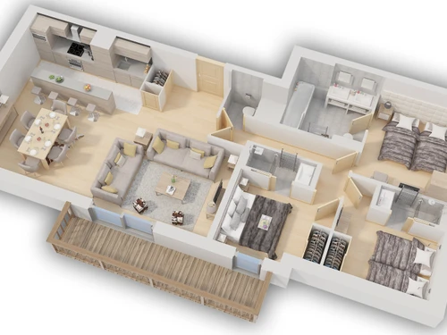 Apartment Courchevel 1550, 3 bedrooms, 6 persons - photo_14894935085