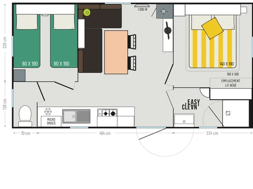 Cámping Granges-Aumontzey-Aumontzey, 2 dormitorios, 4 personas - photo_1011815208889