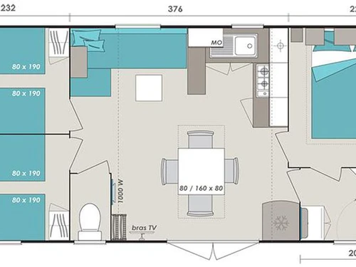 Camping Saint-Gildas-de-Rhuys, 3 bedrooms, 6 persons - photo_1011839010201