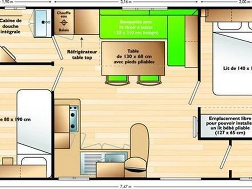 Camping Vendays-Montalivet, 2 Schlafzimmer, 5 Personen - photo_1011902269393