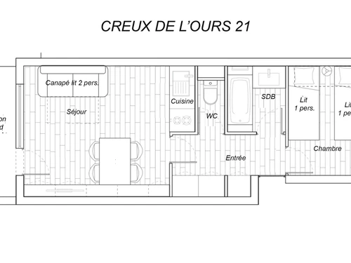 Apartamento Méribel, 1 dormitorio, 4 personas - photo_16029724956
