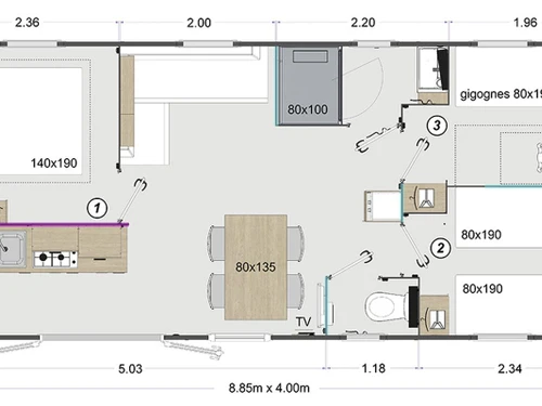 Camping Saint-Gérons, 4 pièces, 6 personnes - photo_1012085599579