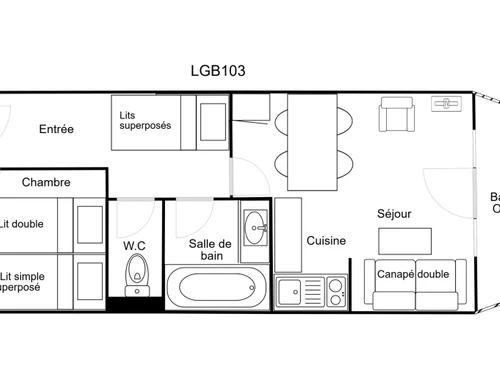 Appartement La Tania, 2 pièces, 4 personnes - photo_19478703724