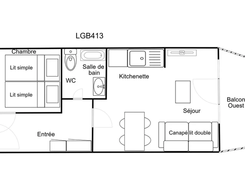 Appartement La Tania, 2 pièces, 4 personnes - photo_19478703473