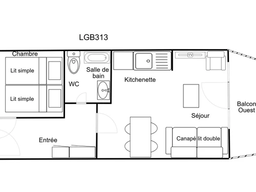 Appartement La Tania, 2 pièces, 4 personnes - photo_19478703897