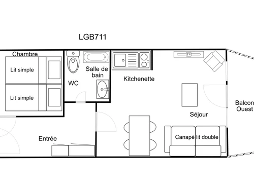 Appartement La Tania, 2 pièces, 4 personnes - photo_19478702128