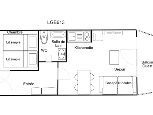Appartement La Tania, 2 pièces, 4 personnes - photo_19478703378