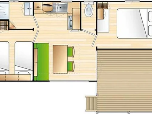 Camping Vendays-Montalivet, 2 Schlafzimmer, 4 Personen - photo_1012183297769