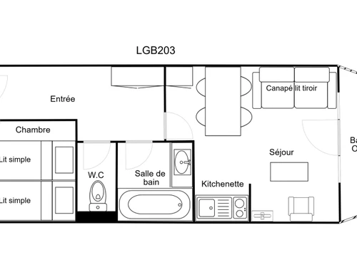 Appartement La Tania, 2 pièces, 4 personnes - photo_19478704808