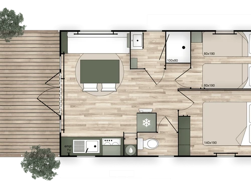 Camping Saint-Rome-de-Tarn, 2 Schlafzimmer, 4 Personen - photo_1012068388432