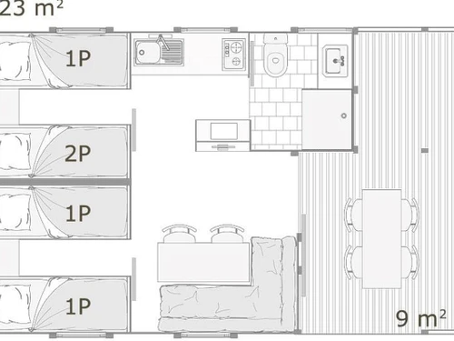 Cámping Cambrils, 1 dormitorio, 2 personas - photo_1012229918619