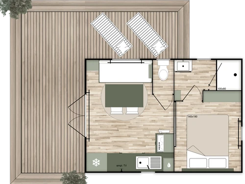 Camping Junas, 1 Schlafzimmer, 2 Personen - photo_1012471676422